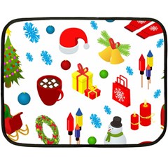 Christmas-celebration-seamless-pattern-background-vector Fleece Blanket (mini) by nate14shop