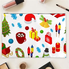 Christmas-celebration-seamless-pattern-background-vector Cosmetic Bag (xxl) by nate14shop