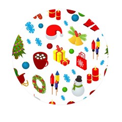 Christmas-celebration-seamless-pattern-background-vector Mini Round Pill Box (pack Of 5)