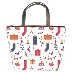 Christmas-gifts-socks-pattern Bucket Bag by nate14shop