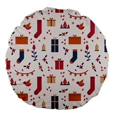 Christmas-gifts-socks-pattern Large 18  Premium Flano Round Cushions