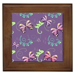 Background-butterfly Purple Framed Tile by nate14shop