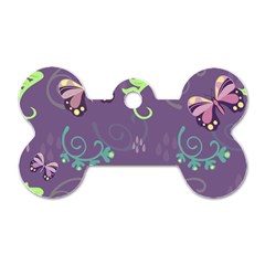 Background-butterfly Purple Dog Tag Bone (one Side) by nate14shop