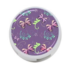 Background-butterfly Purple 4-port Usb Hub (two Sides) by nate14shop