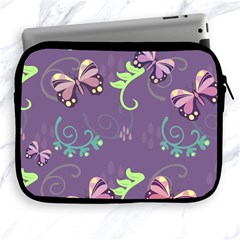 Background-butterfly Purple Apple Ipad 2/3/4 Zipper Cases by nate14shop