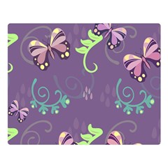 Background-butterfly Purple Double Sided Flano Blanket (large)  by nate14shop