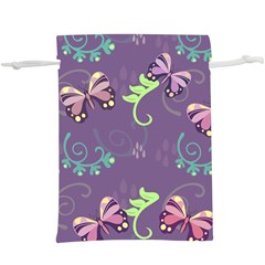 Background-butterfly Purple  Lightweight Drawstring Pouch (xl) by nate14shop