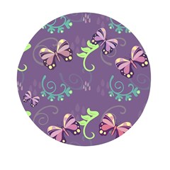 Background-butterfly Purple Mini Round Pill Box (pack Of 5) by nate14shop