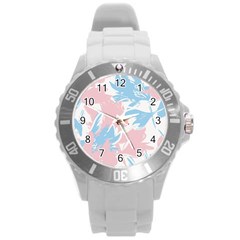 Flowers Round Plastic Sport Watch (l) by nate14shop