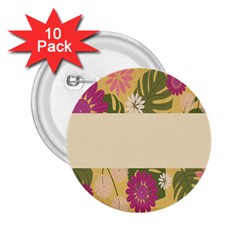 Flowers-mocca 2 25  Buttons (10 Pack)  by nate14shop