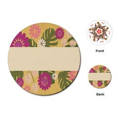 Flowers-mocca Playing Cards Single Design (round)