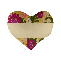 Flowers-mocca Standard 16  Premium Heart Shape Cushions