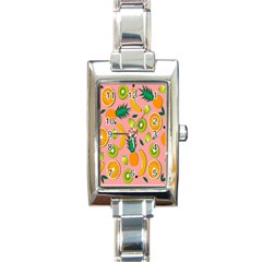 Fruits-orange Rectangle Italian Charm Watch by nate14shop