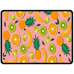 Fruits-orange Double Sided Fleece Blanket (large)  by nate14shop