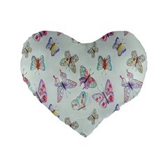 Hd-wallpaper-buterfly Standard 16  Premium Heart Shape Cushions