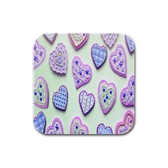 Happybirthday-love Rubber Square Coaster (4 Pack)