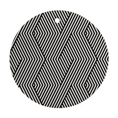 Vector-geometric-lines-pattern-simple-monochrome-texture-with-diagonal-stripes-lines-chevron-zigzag- Ornament (round) by nate14shop