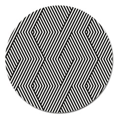 Vector-geometric-lines-pattern-simple-monochrome-texture-with-diagonal-stripes-lines-chevron-zigzag- Magnet 5  (round) by nate14shop