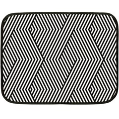 Vector-geometric-lines-pattern-simple-monochrome-texture-with-diagonal-stripes-lines-chevron-zigzag- Fleece Blanket (mini) by nate14shop