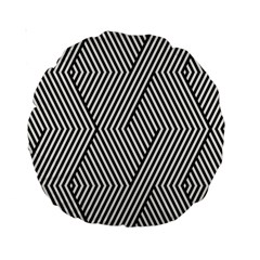 Vector-geometric-lines-pattern-simple-monochrome-texture-with-diagonal-stripes-lines-chevron-zigzag- Standard 15  Premium Round Cushions by nate14shop