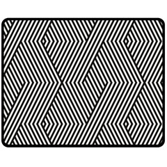 Vector-geometric-lines-pattern-simple-monochrome-texture-with-diagonal-stripes-lines-chevron-zigzag- Double Sided Fleece Blanket (medium)  by nate14shop