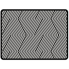 Vector-geometric-lines-pattern-simple-monochrome-texture-with-diagonal-stripes-lines-chevron-zigzag- Double Sided Fleece Blanket (large)  by nate14shop