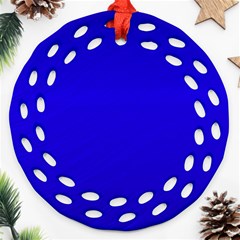 Background-blue Round Filigree Ornament (two Sides) by nate14shop