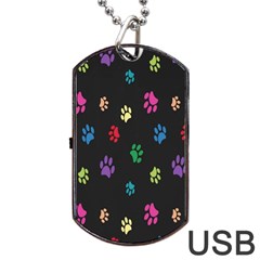 Footprints Dog Tag Usb Flash (one Side) by nate14shop