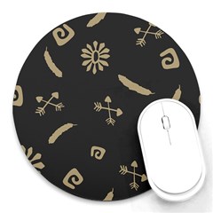 Pattern-dark Round Mousepads by nate14shop