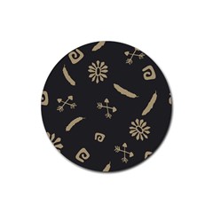 Pattern-dark Rubber Coaster (round)