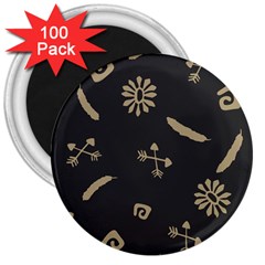 Pattern-dark 3  Magnets (100 Pack)