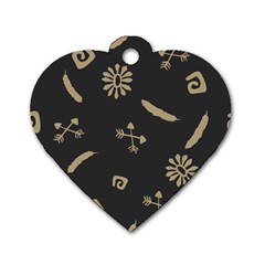 Pattern-dark Dog Tag Heart (two Sides)