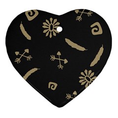 Pattern-dark Heart Ornament (two Sides)