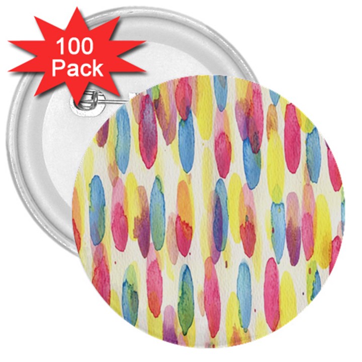 Watercolour-texture 3  Buttons (100 pack) 