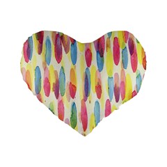 Watercolour-texture Standard 16  Premium Flano Heart Shape Cushions by nate14shop