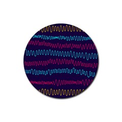 Waves Rubber Round Coaster (4 Pack)