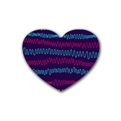 Waves Rubber Coaster (heart) by nate14shop