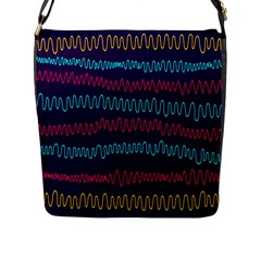 Waves Flap Closure Messenger Bag (l) by nate14shop