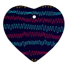 Waves Heart Ornament (two Sides)