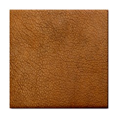 Leather Brown  Tile Coaster by artworkshop