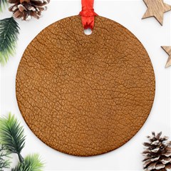 Leather Brown  Ornament (round) by artworkshop