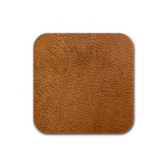 Leather Brown  Rubber Square Coaster (4 Pack)