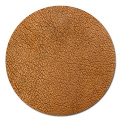 Leather Brown  Magnet 5  (round) by artworkshop