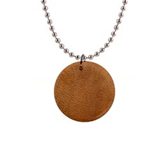 Leather Brown  1  Button Necklace by artworkshop