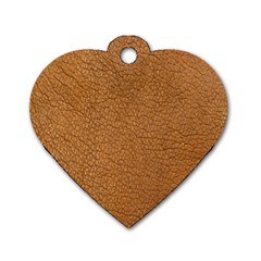 Leather Brown  Dog Tag Heart (one Side) by artworkshop