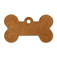 Leather Brown  Dog Tag Bone (one Side) by artworkshop