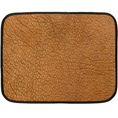 Leather Brown  Double Sided Fleece Blanket (mini)  by artworkshop