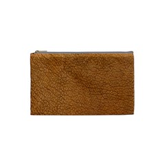 Leather Brown  Cosmetic Bag (small) by artworkshop