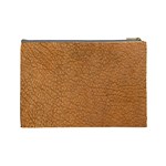 Leather Brown  Cosmetic Bag (Large) Back