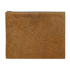 Leather Brown  Cosmetic Bag (xl) by artworkshop